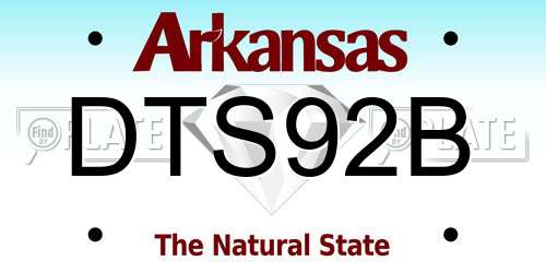 DTS92B Arkansas License Plate