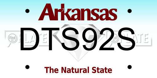 DTS92S Arkansas License Plate