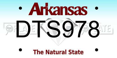 DTS978 Arkansas License Plate