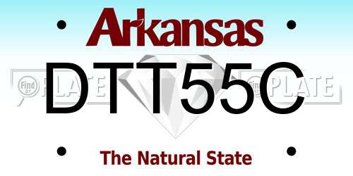 DTT55C Arkansas License Plate