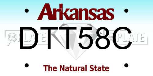 DTT58C Arkansas License Plate
