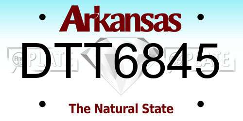 DTT6845 Arkansas License Plate