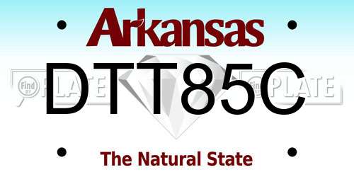 DTT85C Arkansas License Plate