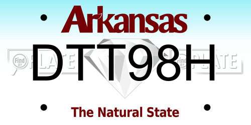 DTT98H Arkansas License Plate