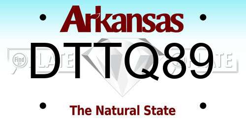 DTTQ89 Arkansas License Plate