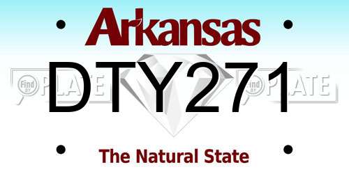 DTY271 Arkansas License Plate