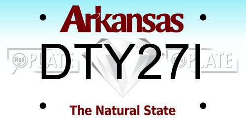 DTY27I Arkansas License Plate
