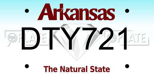 DTY721 Arkansas License Plate