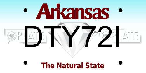 DTY72I Arkansas License Plate