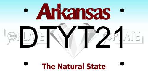DTYT21 Arkansas License Plate