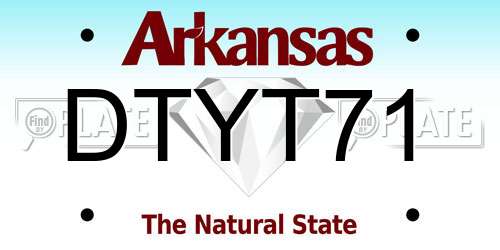 DTYT71 Arkansas License Plate