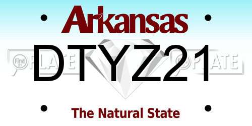 DTYZ21 Arkansas License Plate