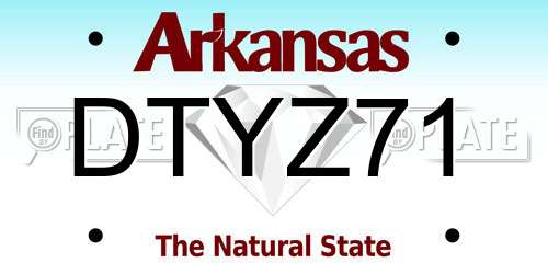 DTYZ71 Arkansas License Plate