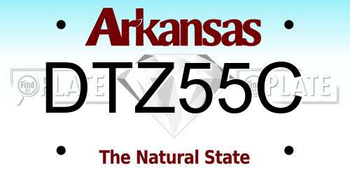 DTZ55C Arkansas License Plate