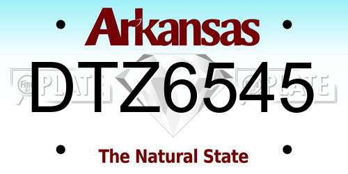 DTZ6545 Arkansas License Plate