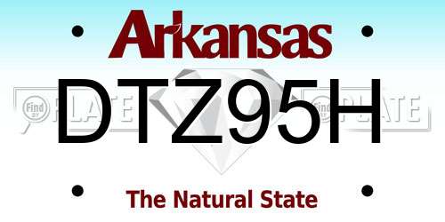 DTZ95H Arkansas License Plate