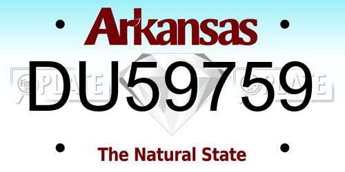 DU59759 Arkansas License Plate