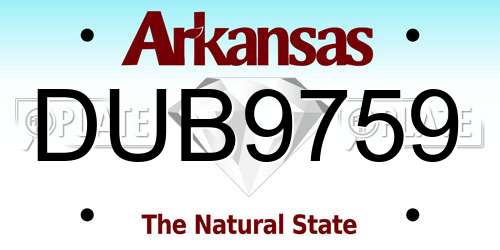 DUB9759 Arkansas License Plate