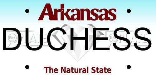DUCHESS Arkansas License Plate