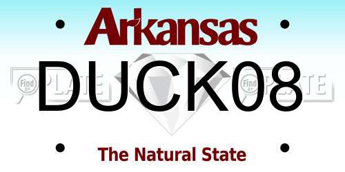 DUCK08 Arkansas License Plate