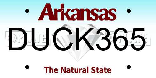DUCK365 Arkansas License Plate
