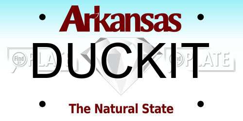 DUCKIT Arkansas License Plate