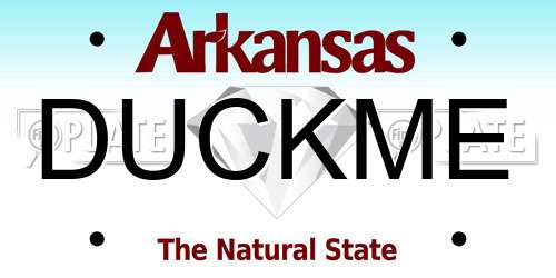 DUCKME Arkansas License Plate