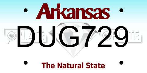 DUG729 Arkansas License Plate