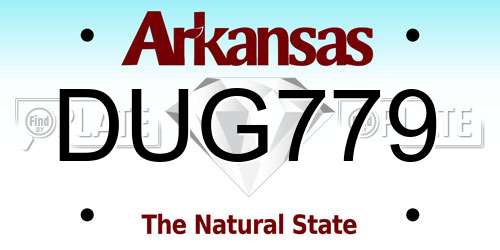 DUG779 Arkansas License Plate