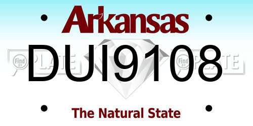 DUI9108 Arkansas License Plate
