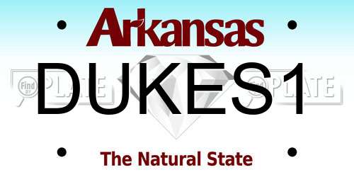 DUKES1 Arkansas License Plate