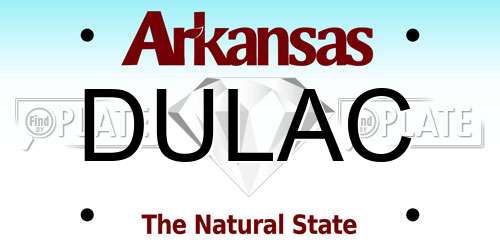 DULAC Arkansas License Plate