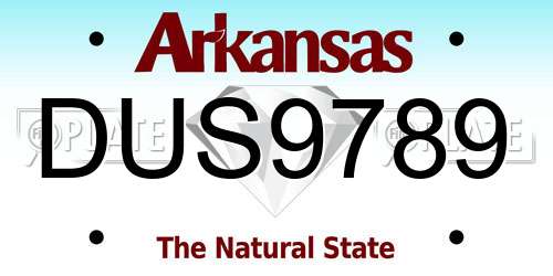 DUS9789 Arkansas License Plate