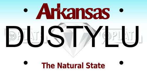 DUSTYLU Arkansas License Plate