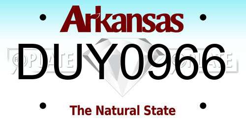 DUY0966 Arkansas License Plate