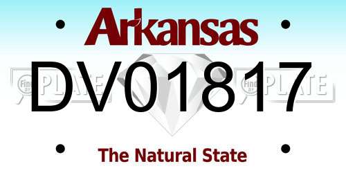 DV01817 Arkansas License Plate