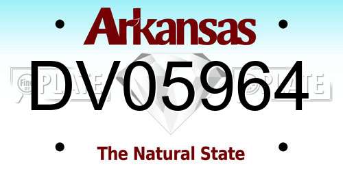 DV05964 Arkansas License Plate