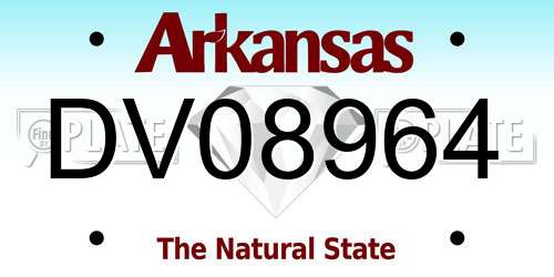 DV08964 Arkansas License Plate