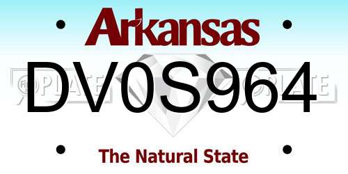 DV0S964 Arkansas License Plate