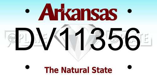DV11356 Arkansas License Plate