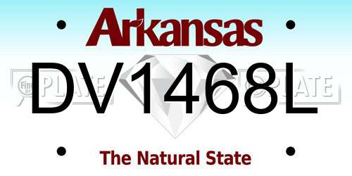 DV1468L Arkansas License Plate