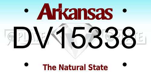 DV15338 Arkansas License Plate
