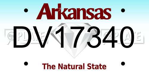DV17340 Arkansas License Plate