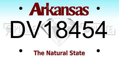 DV18454 Arkansas License Plate