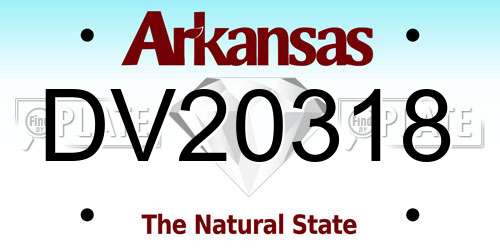 DV20318 Arkansas License Plate