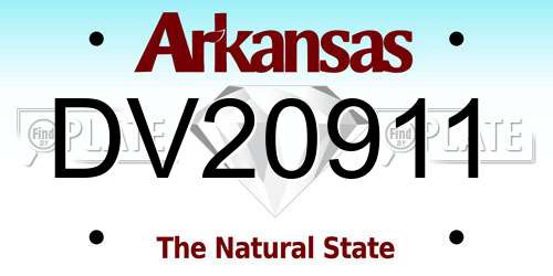 DV20911 Arkansas License Plate