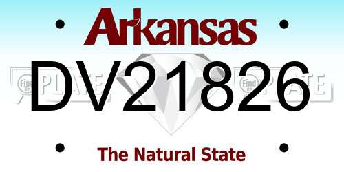 DV21826 Arkansas License Plate