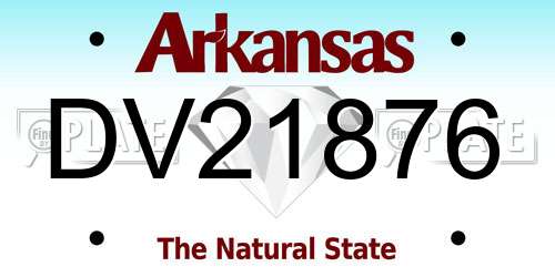 DV21876 Arkansas License Plate