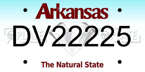 DV22225 Arkansas License Plate