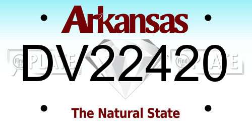 DV22420 Arkansas License Plate